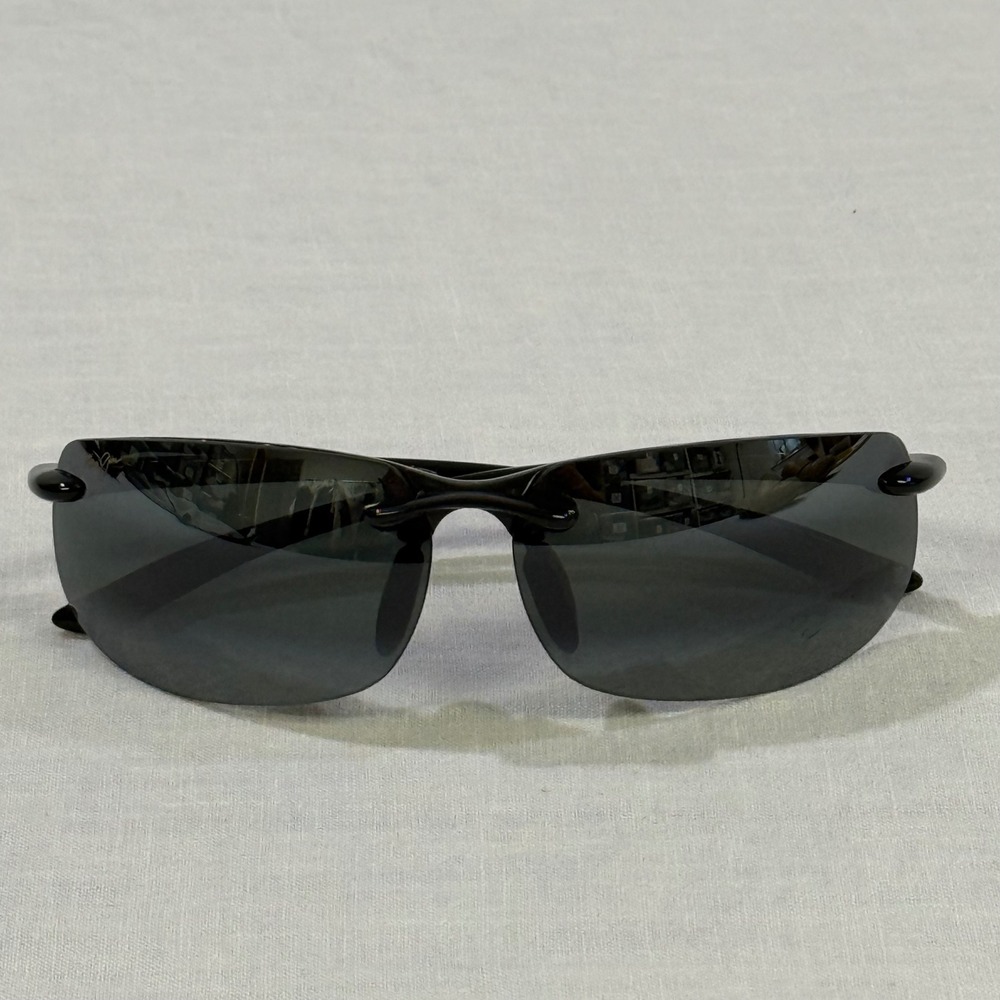 Maui Jim Banyans MJ-412-02 Gloss Black Polarized Wrap Sunglasses MJ Sport Japan